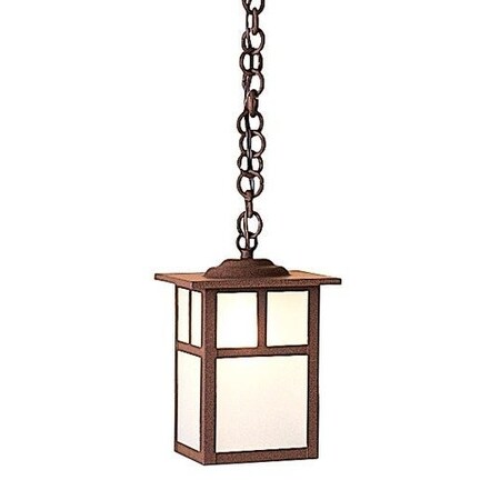 Arroyo Craftsman 6" Mission Pendant Without Overlay (Empty), Black, Amber Mica Glass MH-6EM-BK